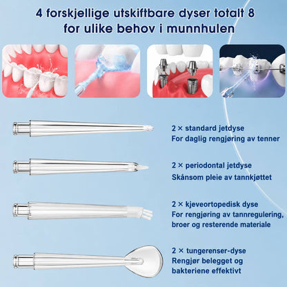 Bærbar sonisk munnrenser